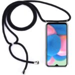 Hoesje geschikt voor Samsung Galaxy A13 4G met koord - draagriem - nek - kettinghoesje - Antishock - Transparant