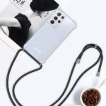 Hoesje geschikt voor Samsung Galaxy S21 Ultra 5G met koord - draagriem - nek - kettinghoesje - Antishock - Transparant
