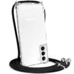 Hoesje geschikt voor Samsung Galaxy S22+ 5G met koord - draagriem - nek - kettinghoesje - Antishock - Transparant