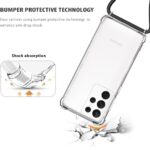 Hoesje geschikt voor Samsung Galaxy S22 Ultra 5G met koord - draagriem - nek - kettinghoesje - Antishock - Transparant