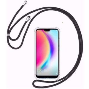 Hoesje geschikt voor Xiaomi Redmi 9A met koord - draagriem - nek - kettinghoesje - Antishock - Transparant