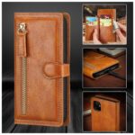 Hoesje geschikt voor Apple iPhone 13 - Boekhoesje - LichtBruin - Vintage portemonne hoes met ritssluiting