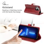 Hoesje geschikt voor Apple iPhone 13 - Boekhoesje - Rood - Vintage portemonne hoes met ritssluiting