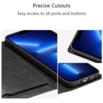 Hoesje geschikt voor Apple iPhone 13 - Boekhoesje - Zwart - Vintage portemonne hoes met ritssluiting