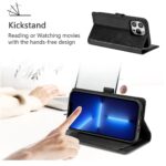 Hoesje geschikt voor Apple iPhone 13 Mini - Boekhoesje - Zwart - Vintage portemonne hoes met ritssluiting