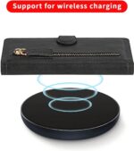 Hoesje geschikt voor Apple iPhone 13 Pro - Boekhoesje - Zwart - Vintage portemonne hoes met ritssluiting