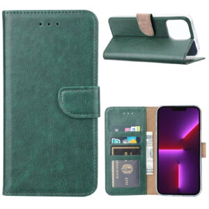 Hoesje geschikt voor Apple iPhone 14 - Boekhoesje met kaartvakken - Groen