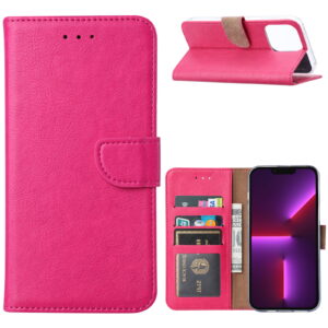 Hoesje geschikt voor Apple iPhone 14 - Boekhoesje met kaartvakken - Roze