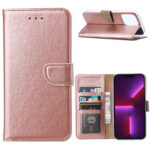 Hoesje geschikt voor Apple iPhone 14 Pro - Boekhoesje met kaartvakken - RoseGoud