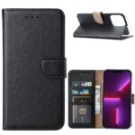 Hoesje geschikt voor Apple iPhone 14 Pro - Boekhoesje met kaartvakken - Zwart