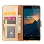Hoesje geschikt voor Nokia 2.1 - Boekhoesje met kaartvakken - Goud