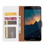 Hoesje geschikt voor Nokia 2.1 - Boekhoesje met kaartvakken - Wit
