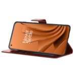 Hoesje geschikt voor OnePlus 10 Pro - Boekhoesje met kaartvakken - Bruin