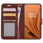 Hoesje geschikt voor OnePlus 10 Pro - Boekhoesje met kaartvakken - Bruin