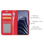 Hoesje geschikt voor OnePlus 10 Pro - Boekhoesje met kaartvakken - Rood