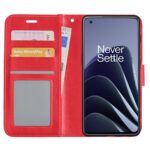 Hoesje geschikt voor OnePlus 10 Pro - Boekhoesje met kaartvakken - Rood