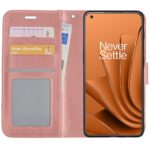 Hoesje geschikt voor OnePlus 10 Pro - Boekhoesje met kaartvakken - Rose Goud