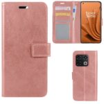 Hoesje geschikt voor OnePlus 10 Pro - Boekhoesje met kaartvakken - Rose Goud
