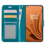 Hoesje geschikt voor OnePlus 10 Pro - Boekhoesje met kaartvakken - Turquoise