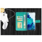 Hoesje geschikt voor OnePlus 8T - Boekhoesje met kaartvakken - Turquoise