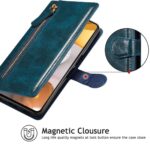 Hoesje geschikt voor Samsung Galaxy A12 5G - Boekhoesje - Blauw - Vintage portemonne hoes met ritssluiting