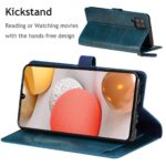 Hoesje geschikt voor Samsung Galaxy A12 5G - Boekhoesje - Blauw - Vintage portemonne hoes met ritssluiting