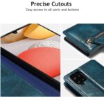 Hoesje geschikt voor Samsung Galaxy A12 5G - Boekhoesje - Blauw - Vintage portemonne hoes met ritssluiting