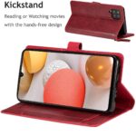 Hoesje geschikt voor Samsung Galaxy A12 5G - Boekhoesje - Rood - Vintage portemonne hoes met ritssluiting