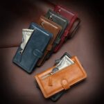 Hoesje geschikt voor Samsung Galaxy A22 4G - Boekhoesje - Zwart - Vintage portemonne hoes met ritssluiting