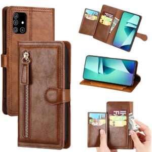 Hoesje geschikt voor Samsung Galaxy A32 4G - Boekhoesje - DonkerBruin - Vintage portemonne hoes met ritssluiting