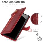 Hoesje geschikt voor Samsung Galaxy A32 4G - Boekhoesje - Rood - Vintage portemonne hoes met ritssluiting