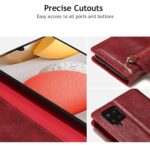 Hoesje geschikt voor Samsung Galaxy A42 5G - Boekhoesje - Rood - Vintage portemonne hoes met ritssluiting