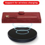 Hoesje geschikt voor Samsung Galaxy A42 5G - Boekhoesje - Rood - Vintage portemonne hoes met ritssluiting