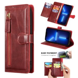 Hoesje geschikt voor Samsung Galaxy S20 FE - Boekhoesje - Rood - Vintage portemonne hoes met ritssluiting