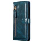 Hoesje geschikt voor Samsung Galaxy S22 - Boekhoesje - Blauw - Vintage portemonne hoes met ritssluiting