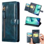 Hoesje geschikt voor Samsung Galaxy S22+ - Boekhoesje - Blauw - Vintage portemonne hoes met ritssluiting