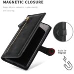 Hoesje geschikt voor Samsung Galaxy S22 - Boekhoesje - Zwart - Vintage portemonne hoes met ritssluiting