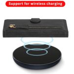 Hoesje geschikt voor Samsung Galaxy S22 - Boekhoesje - Zwart - Vintage portemonne hoes met ritssluiting