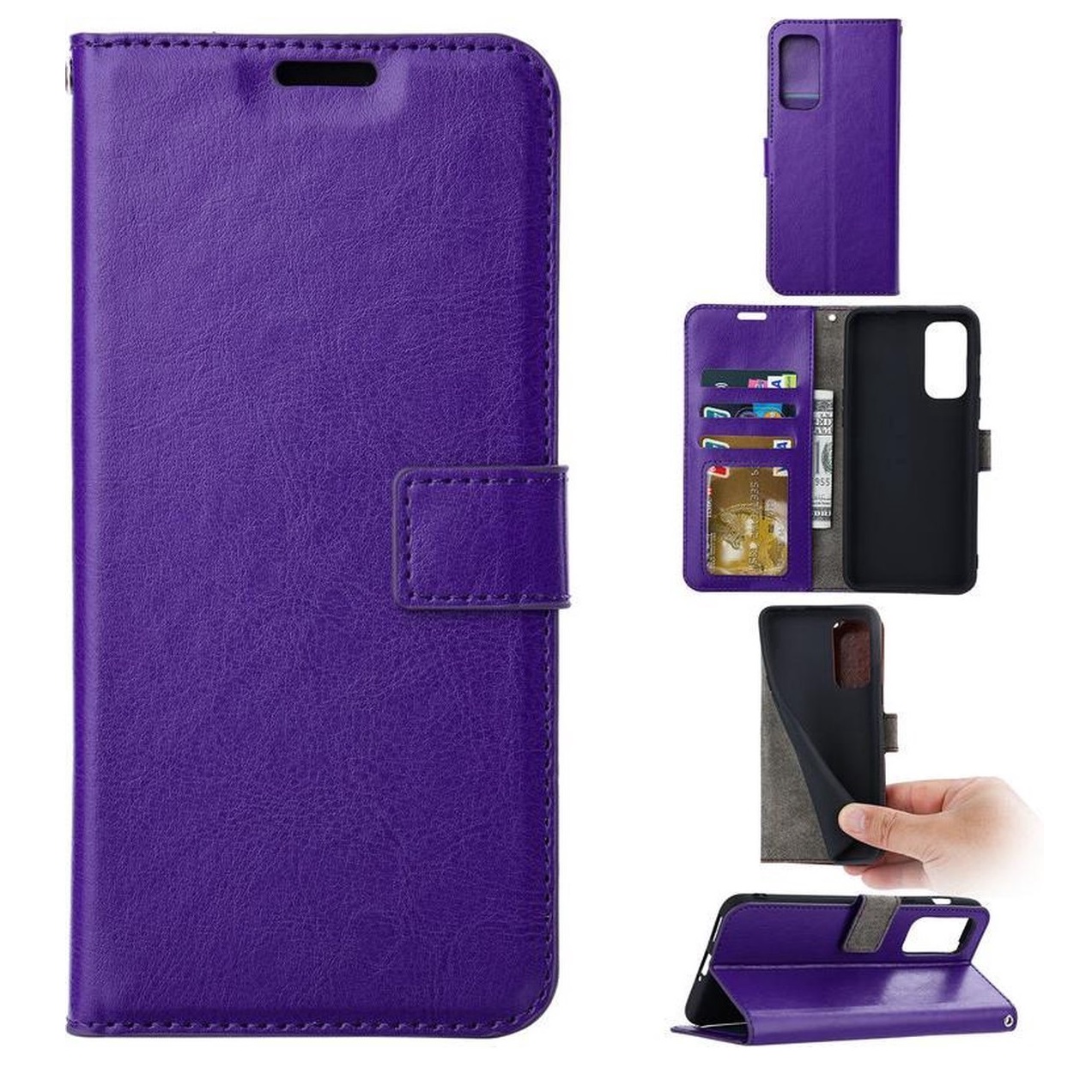 Hoesje geschikt voor Xiaomi 12/12X - Boekhoesje met kaartvakken - Paars