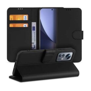 Hoesje geschikt voor Xiaomi 12/12X - Boekhoesje met kaartvakken - Zwart