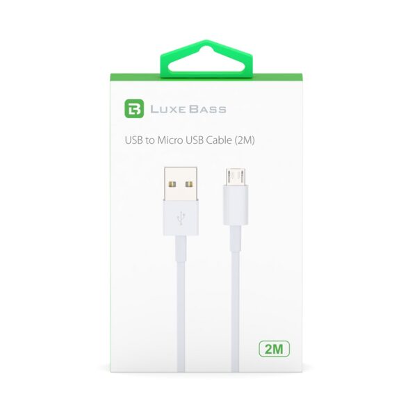 Luxebass (2M) USB-A naar Micro USB | Datakabel Oplaadkabel voor Smartphone Telefoon Tablet Xbox Playstation