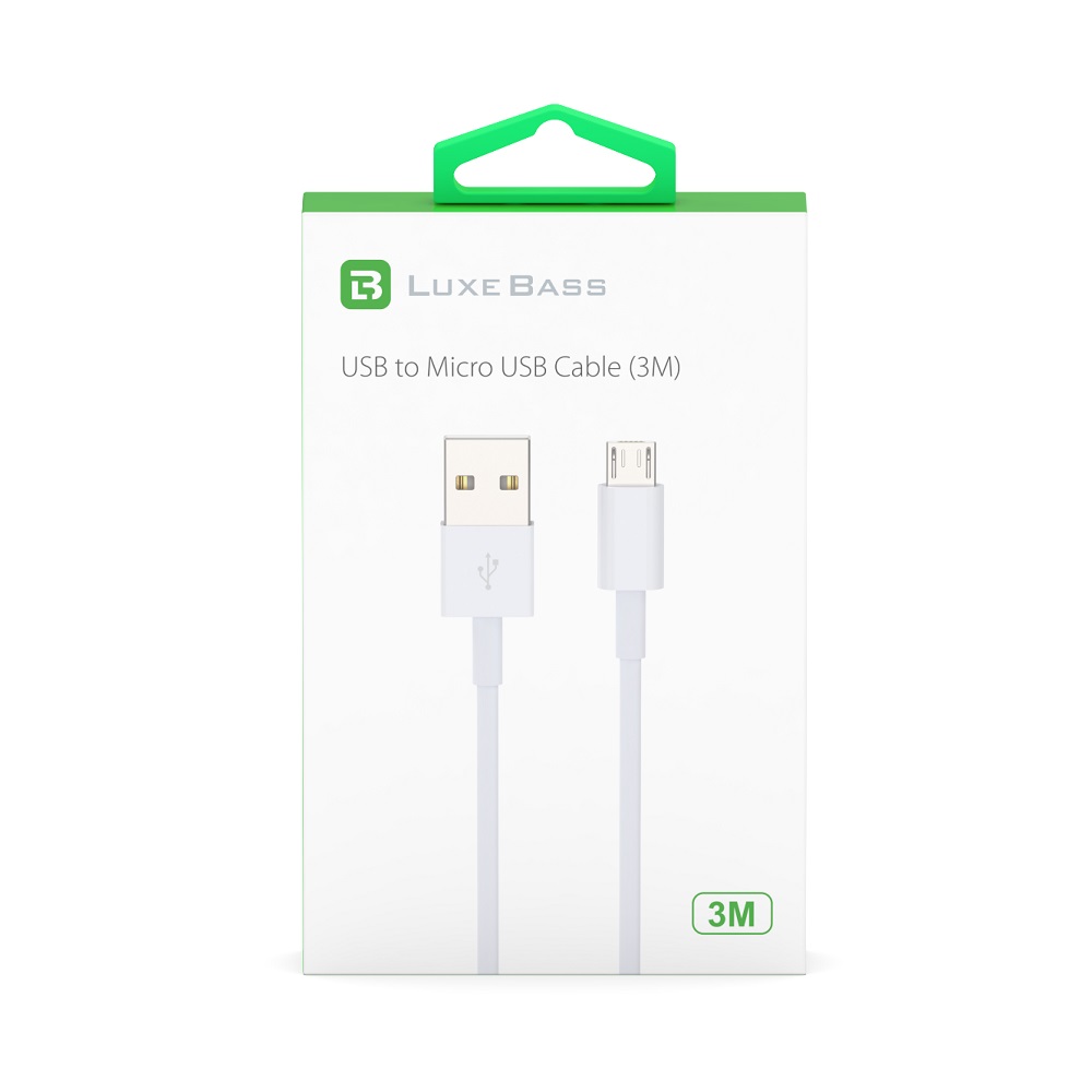 Luxebass (3M) USB-A naar Micro USB | Datakabel Oplaadkabel voor Smartphone Telefoon Tablet Xbox Playstation