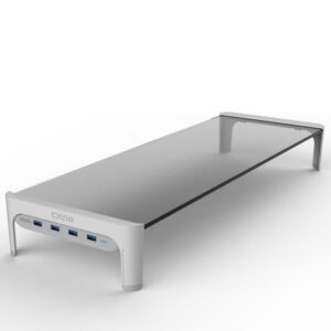 Monitorstandaard met USB 3.0 aansluiting | Monitor verhoger met oplader - (wit) LB558