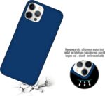 Siliconen hoesje - Donker blauw - Geschikt voor Apple iPhone 12