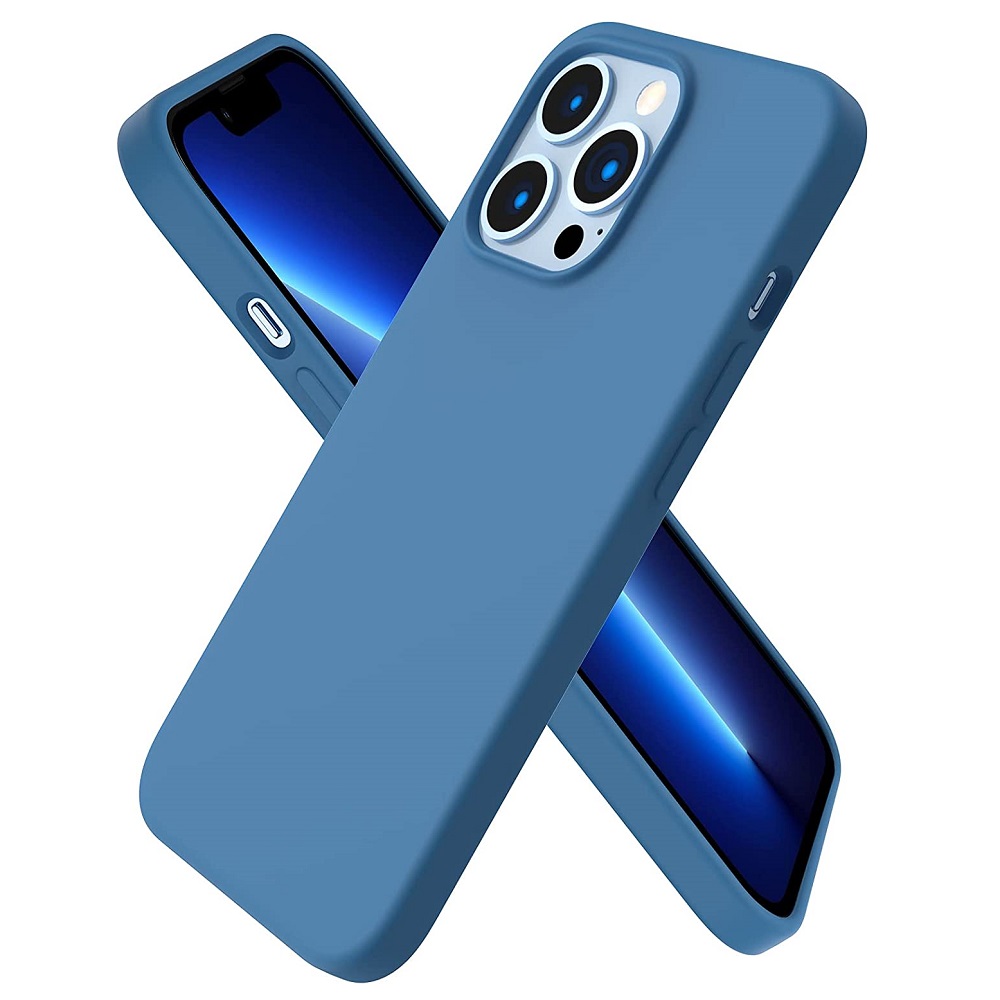 Siliconen hoesje - Donker blauw - Geschikt voor Apple iPhone 14 Pro Max
