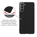 Siliconen hoesje geschikt voor Samsung Galaxy S21FE - Zwart