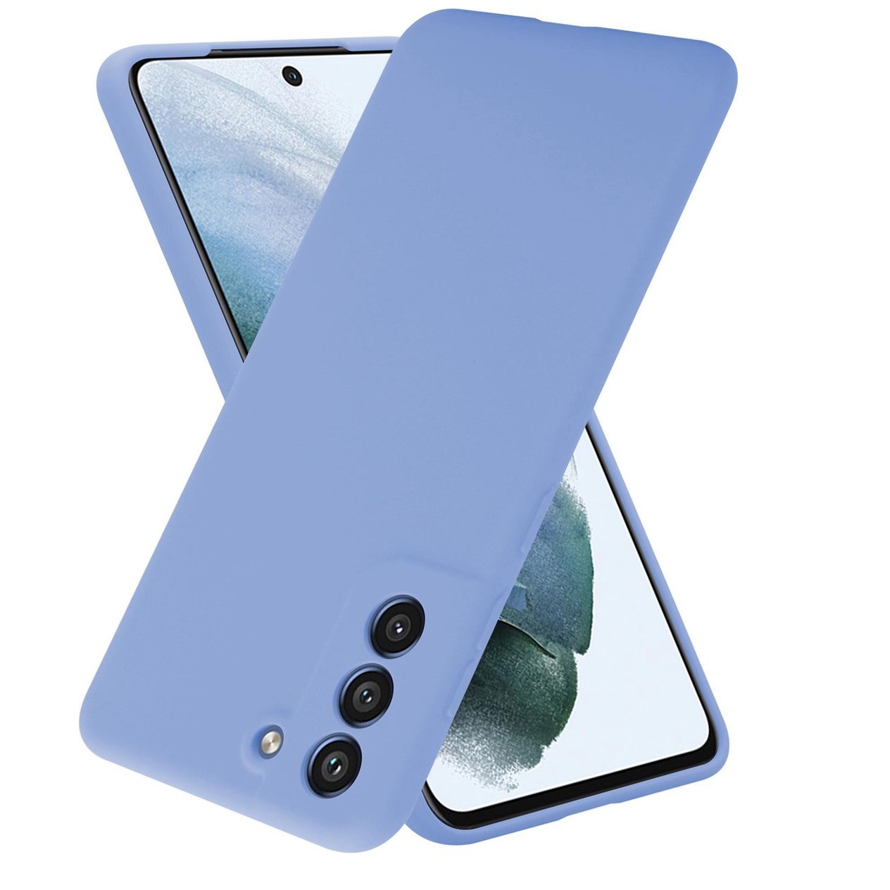 Siliconen hoesje - Licht blauw - Geschikt voor Samsung Galaxy S21FE