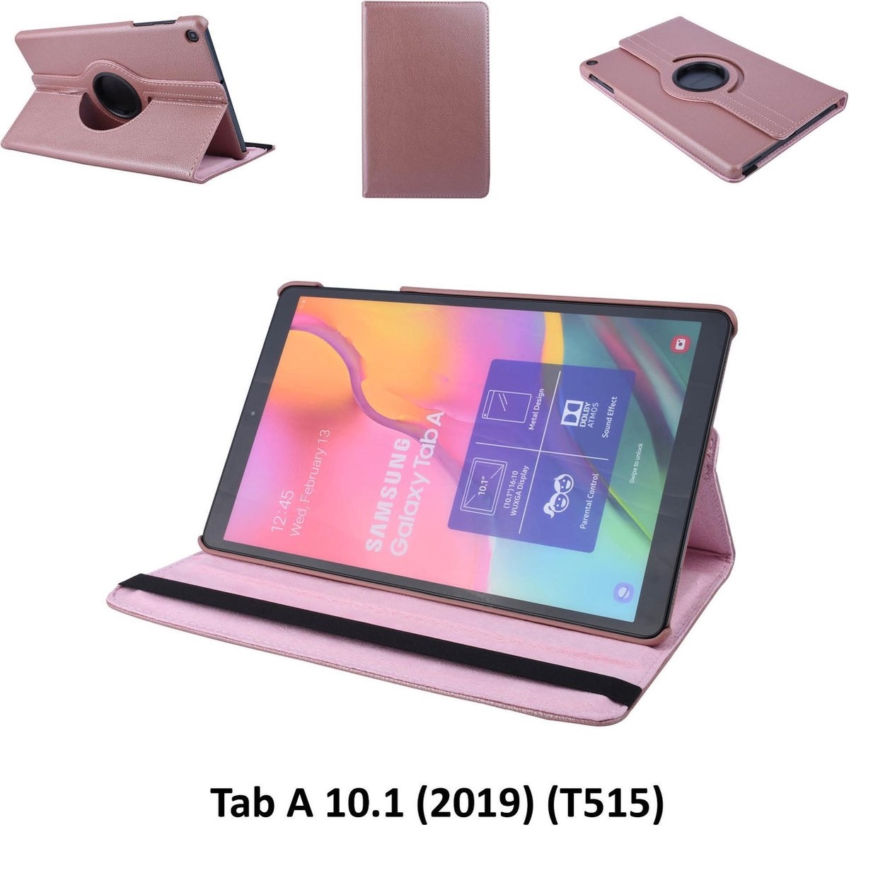 Smart hoesje met Bluetooth toetsenbord geschikt voor Samsung Galaxy Tab A 10.1 (2019) - Rosegoud