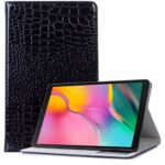 Tablet hoes Croco Print geschikt voor Samsung Galaxy Tab A 10.1 (2019) - Zwart