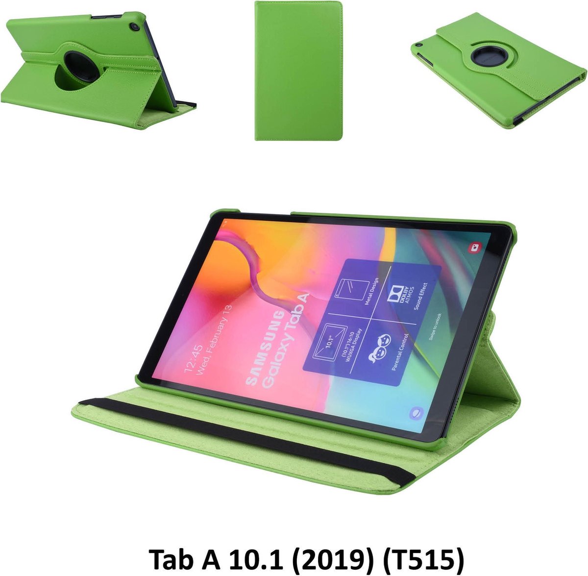 Tablet hoesje 360 geschikt voor Samsung Galaxy Tab A 10.1 (2019) - Groen